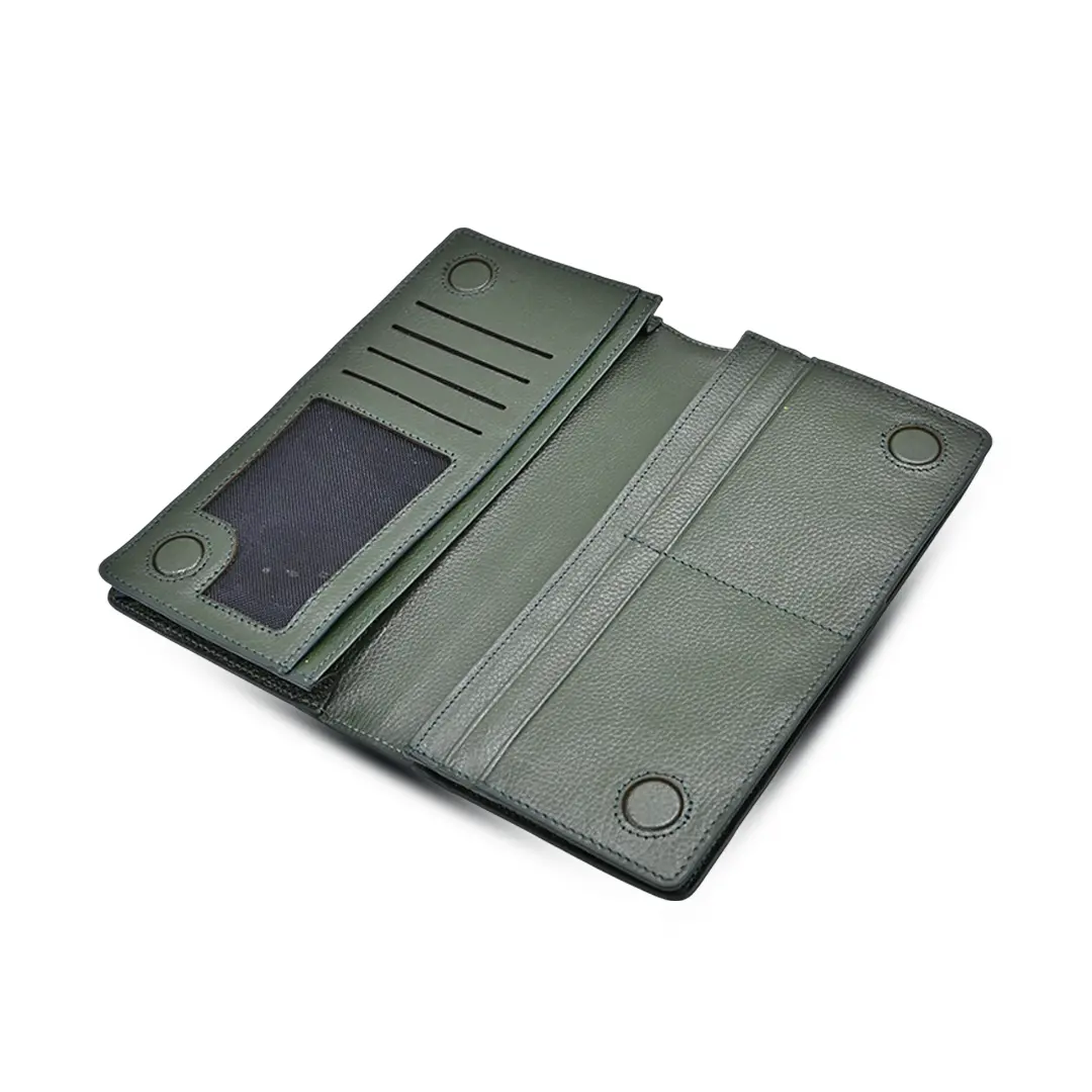 Picture of ProX High Quality Original Cow Leather Long Wallet ( deep green )