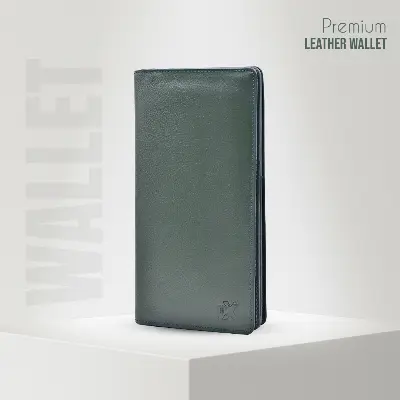 Picture of ProX High Quality Original Cow Leather Long Wallet ( deep green )