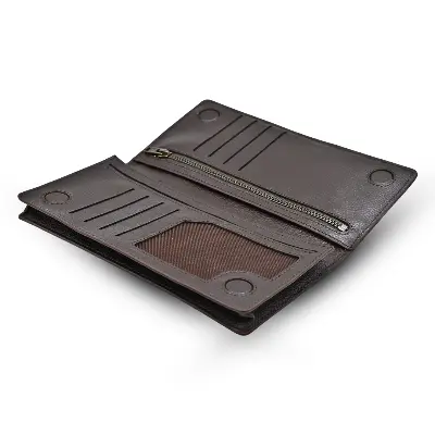 Picture of ProX High Quality Original Cow Leather Long Wallet ( dark coffee )