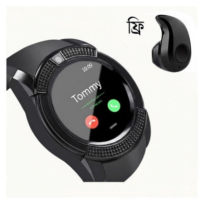 Picture of Full Black Stylish smart watch- Sim & Memory Supported