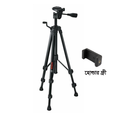 Picture of 360 Degree Swivel Fluid Head Tripod Stand 380A/3301 Black Mobile Camera Stand Pro 3 Maximum Height 5 Feet - Heavy stand