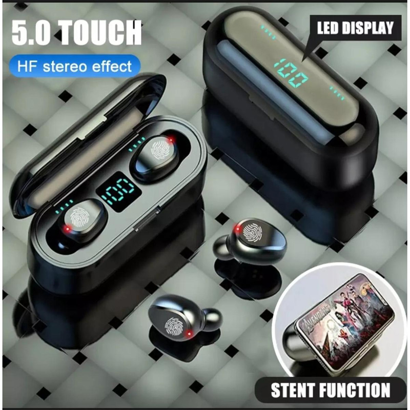Picture of F9 TWS IPX5 Waterproof Touch Wireless Stereo Bluetooth Headset, Mini Stealth Sports Headphones, Touch Control Wireless Bluetooth Earphones