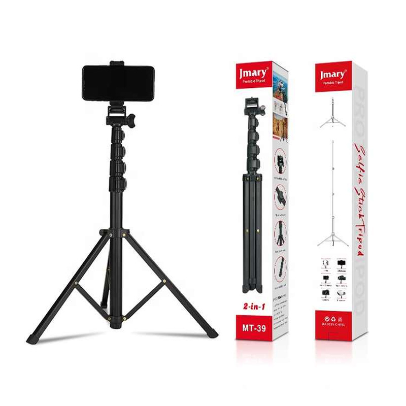 Picture of mary MT39 61inch Heavy Duty Aluminum Extendable Cell Phone Tripod Stand Selfie Stick Tripod with phone clip