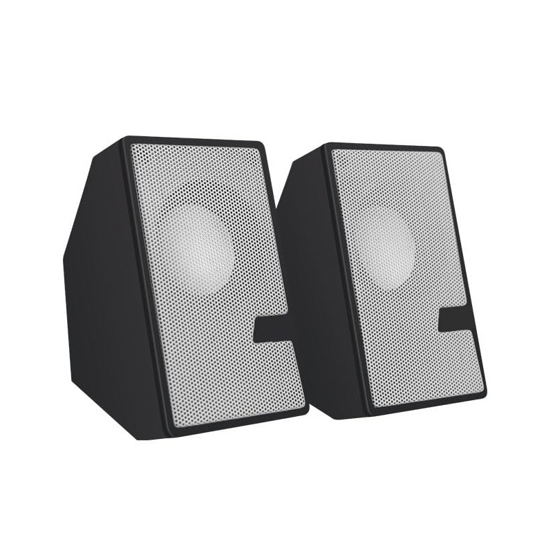 Picture of D7 Multimedia Speaker with 3.5 Aux Connectivity - USB Powered and Volume Control Laptop/Desktop Speaker - White, 2.0 Channel