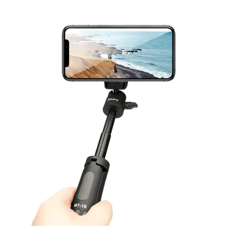 Picture of Jmary MT-19 Mini Tripod Stand with Universal Mobile Phone Holder and High quality aluminum alloy Ball-Head