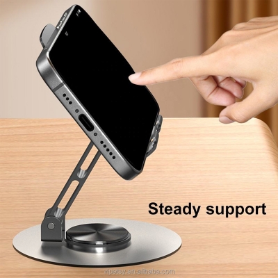 Picture of Metal 360 degree rotating phone holder foldable drama watching live streaming learning mobile phone tablet holder