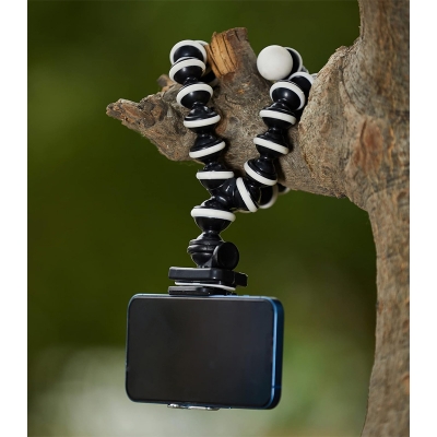 Picture of Basics Gorilla Tripod/Mini Tripod for Mobile Phone with Phone Mount with Flexible Gorilla Stand for DSLR, Action Cameras, Ring Lights, Panel Reflectors, Umbrellas, and Flashlights (13 Inch)