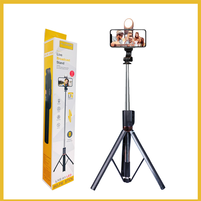 Picture of Plokama K9 Selfie Stick Tripod LED Selfie Stick Tripod 5 Feet 7 Inch