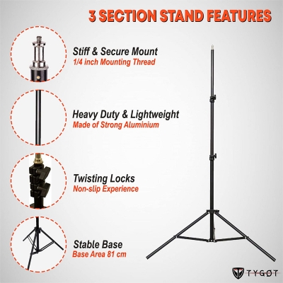 Picture of 7 Feet Tripod Stand for Camera 7 Feet Tripod Stand for Mobile 7 Feet Tripod Stand for Ringlight 7 Feet Tripod Stand for Softbox 7 Feet Tripod Stand for Projector- FREE MOBILE HOLDER