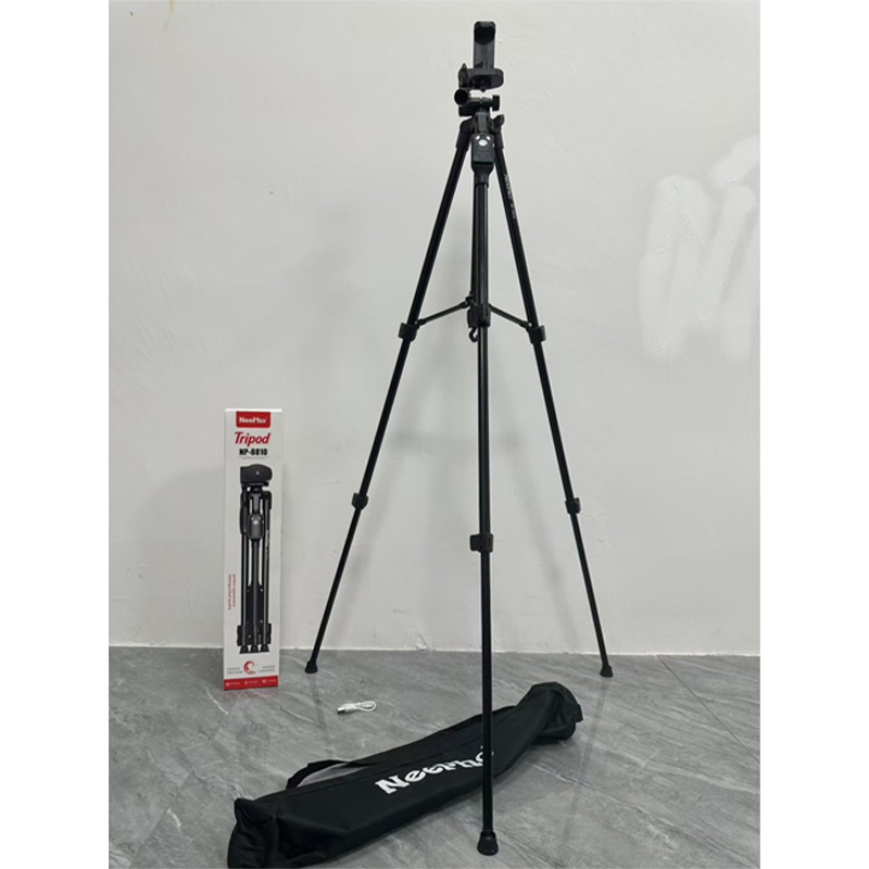 Picture of NEEPHOO 8810 Aluminum Alloy Tripod for Mobile and Camera Stand with Non-silp Rubber Feet 3-section Center Column - Black