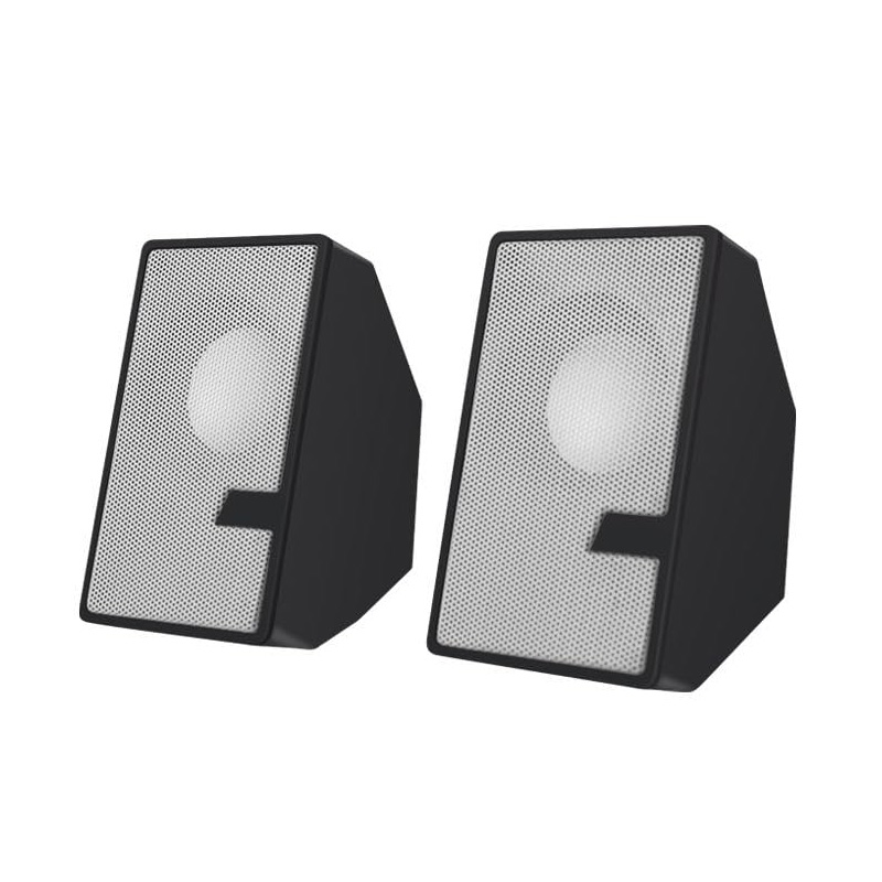 Picture of D7 Multimedia Speaker with 3.5 Aux Connectivity - USB Powered and Volume Control Laptop/Desktop Speaker - White, 2.0 Channel