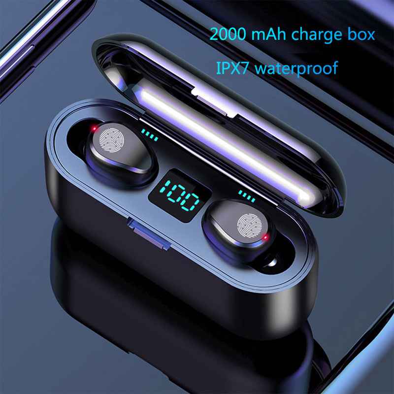 Picture of F9 TWS IPX5 Waterproof Touch Wireless Stereo Bluetooth Headset, Mini Stealth Sports Headphones, Touch Control Wireless Bluetooth Earphones