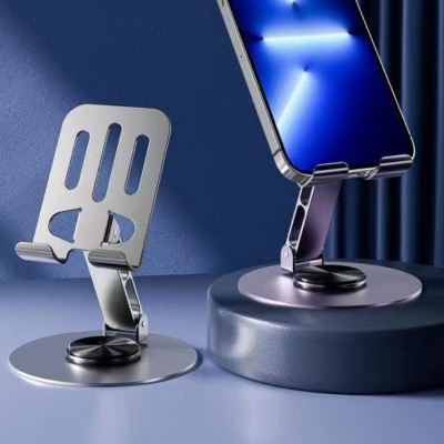 Picture of New Design Portable Foldable Desktop Phone Stand Holder Anti-slip 360 Rotating Metal Mobile Phone Holders for All Phones