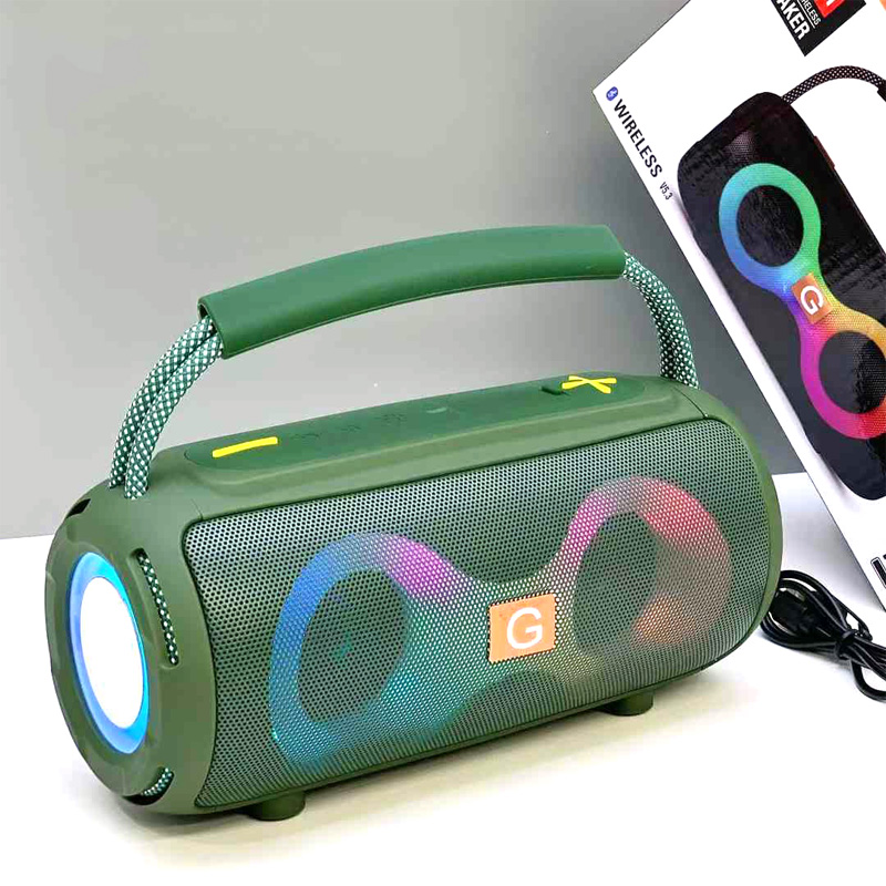 Picture of ET-312 RGB Party Speaker Double Horn Mini Outdoor Portable Wireless Bluetooth Rechargeable Speaker With Coloured Lights DJ Sound