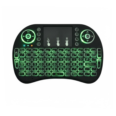 Picture of Mini Keyboard With Touchpad Mouse - A Backlit Keyboard - 3 Colour Switchable RGB Keyboard Handheld Portable Wireless Keyboard 2.4 GHz