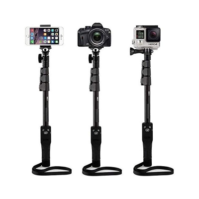 Picture of YT1288 Bluetooth MonoPod Selfie Stick for Camera and Smartphone - Black - Tripod For Mobile