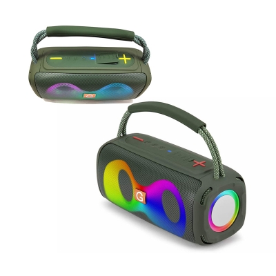 Picture of ET-312 RGB Party Speaker Double Horn Mini Outdoor Portable Wireless Bluetooth Rechargeable Speaker With Coloured Lights DJ Sound