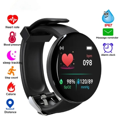 Picture of D18 Smart watch Men and Women Smartwatch Blood Pressure Waterproof Digital Watches Sports Fitness Tracker Watch for Android iOS