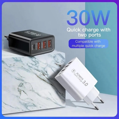 Picture of New Fast Charge American Standard European Standard Charger 3usb + TYPE-C Mobile Phone Travel Charger Universal Style Adapter