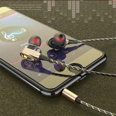 Picture of Earbuds Sports Headphone 3.5mm Noise Isolating Earphone Low Bass In-Ear Headset with Mic for Mobile Phone Universal