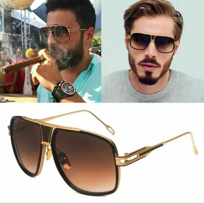 Picture of Fashion Retro Square Sunglasses Mens Women Metal Bar Frame Glasses Uv Protection Steampunk Goggles Outdoor Sport Riding Eyewear