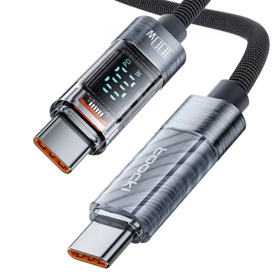 Picture of Toocki Type C to Type C Cable 100W/60W PD Display Fast Charging Charger USB C to USB C Transparent Cable For Xiaomi Macbook