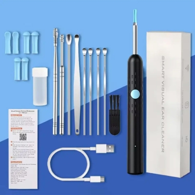 Picture of Smart Visual Ear Cleaner Set with Camera 1080P Ear Sticks Ear Wax Removal Tool WIFI Connection HD LED Lights Earpick Endoscope