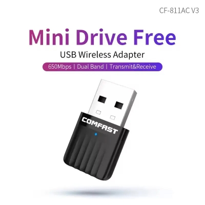 Picture of Comfast 650Mbps WiFi Adapter 2.4G/5.8G 11AC Wireless Network Card USB Adapter for Laptop PC WiFi Receiver Win 7/10/11