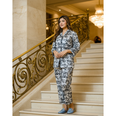 Picture of Premium Quality Ac Silk 3D Print Korean Shirt Pant Nighty For Woman Wear All Day-Night-print-5