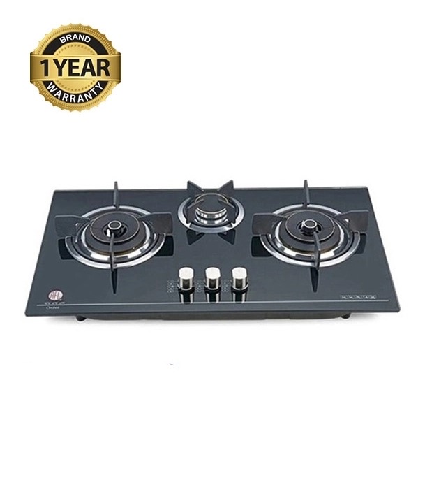 Picture of RFL Built In Glass Hob Orchid 3 Burner (Line Gas)