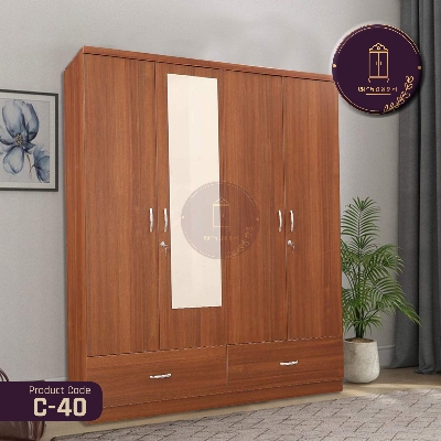 Picture of AndorMahal MDF 4 part Giant Almirah With Mirror- (6ft by 5ft by 16inch)