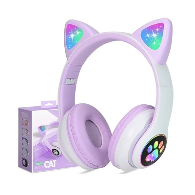 Picture of SNT28 Cat Style Bluetooth Headset With Light Purpel