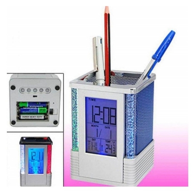 Picture of Digital Pen Holder Alarm Clock & Calendar Tempareture LED Light