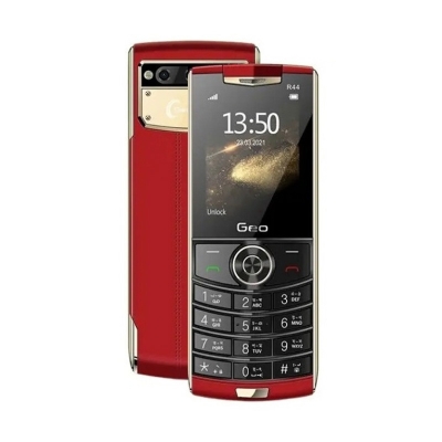 Picture of Geo R44 Button Phone Leather Style Red
