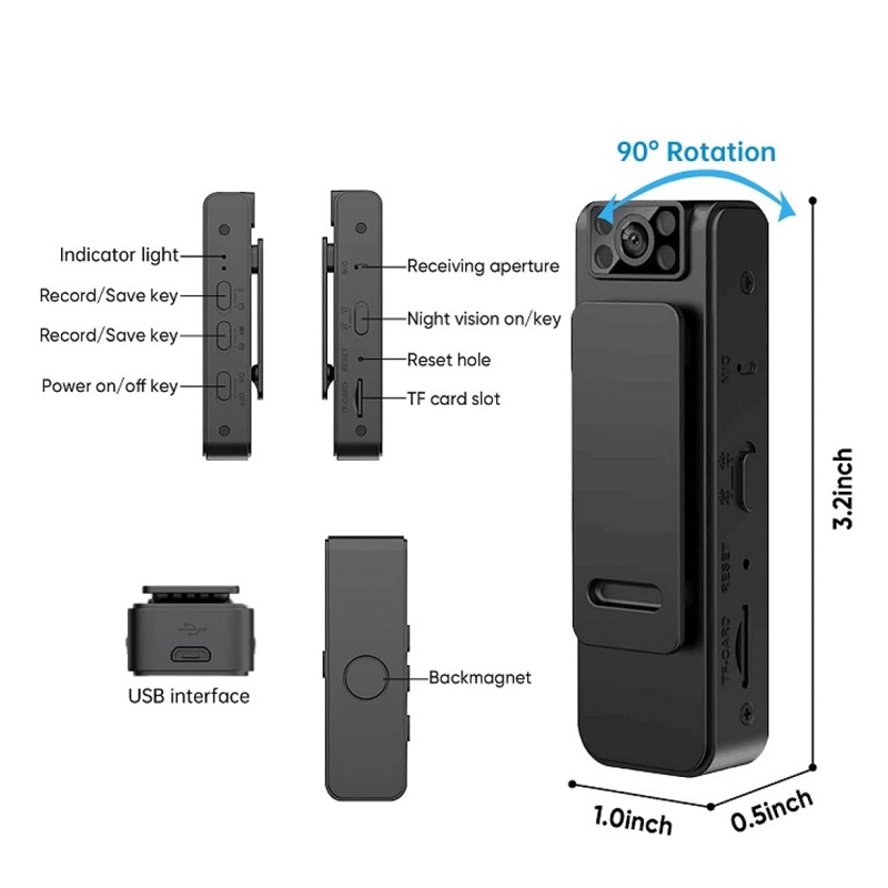 Picture of L8 Mini Clip Body Camera HD 1080P Night Vision