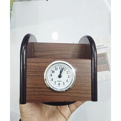 Picture of Pen Holder With Clock Visiting Card & Mobile Holder