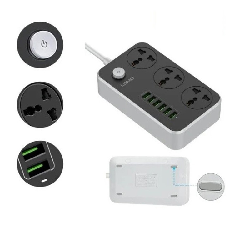 Picture of LDNIO 6 USB Multiplug 3 power socket