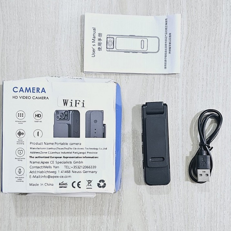Picture of WD2 Mini Clip Wifi Body Camera HD 1080P Night Vision