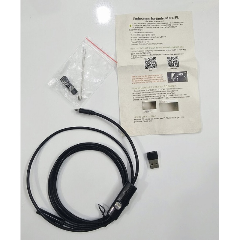 Picture of 2 in 1 Endoscope Camera Waterproof Inspection Camera 2 Meter
