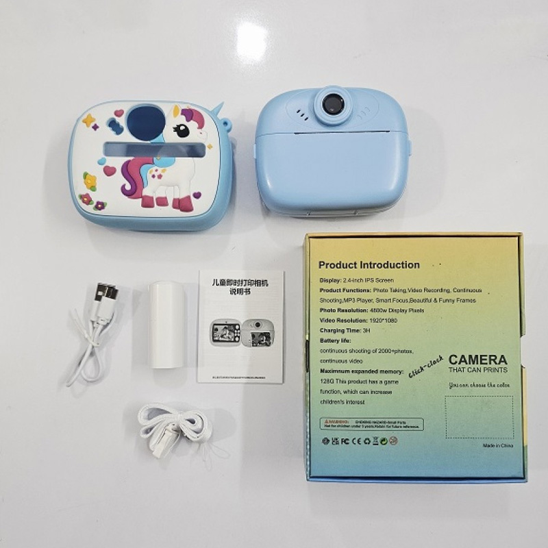 Picture of Y800 Kids Print Camera With Silicon Cover Blue