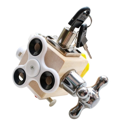 Picture of Kids Busy Cube Wooden Activity Fidget Toy