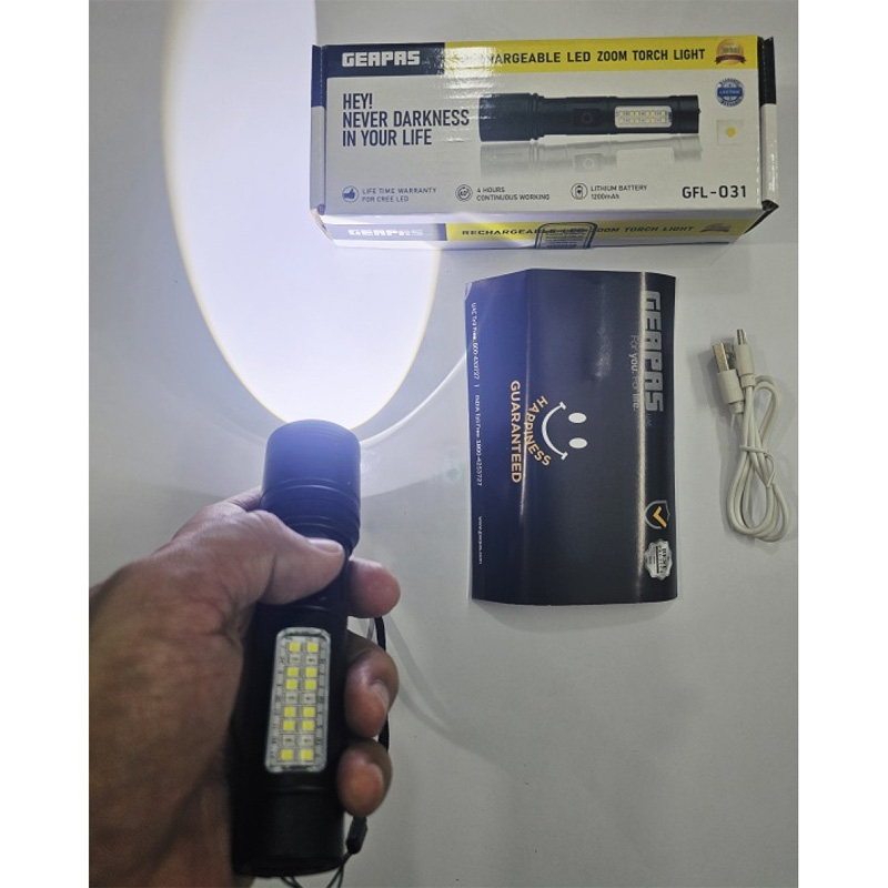 Picture of Geapas GFL-031 LED Zoom Torch Light Flashlight COB
