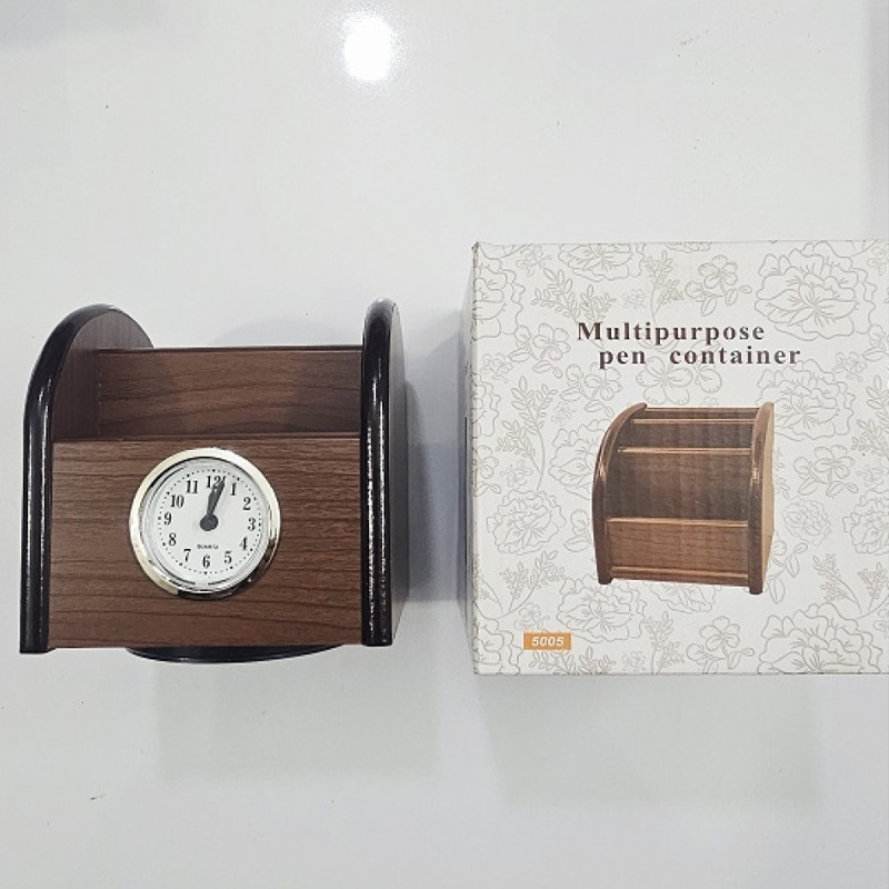 Picture of Pen Holder With Clock Visiting Card & Mobile Holder