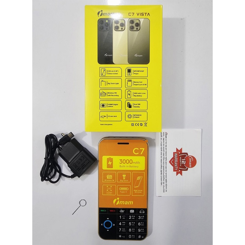 Picture of imam C7 Vista Feature Phone Big Display Gold