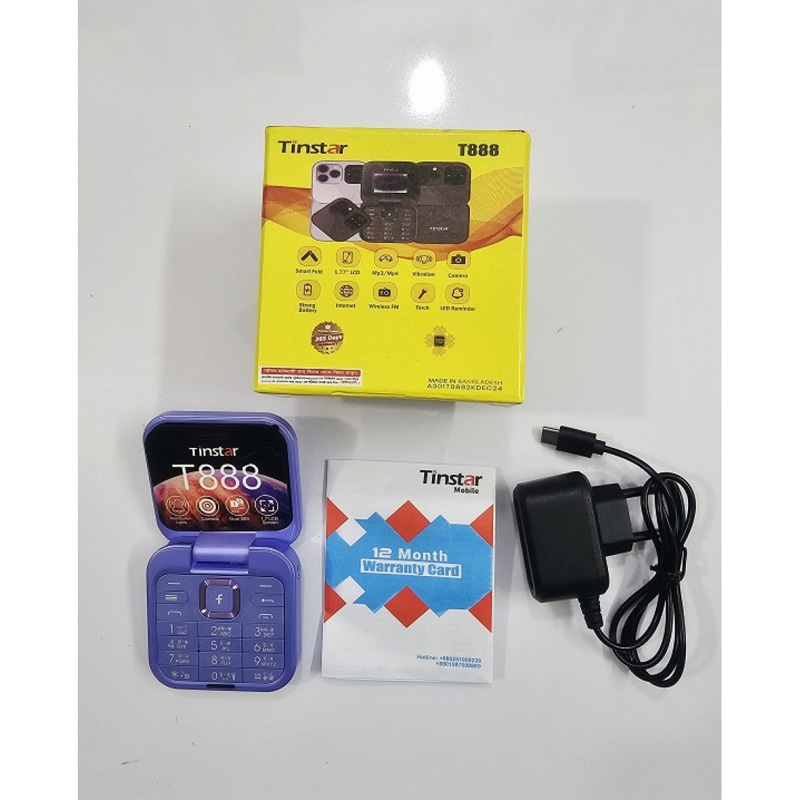 Picture of Tinstar T888 Folding Phone Camera 2 Sim Purpel