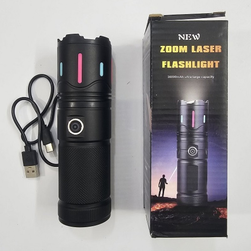 Picture of D5 Aluminium Alloy Super Bright Flashlight Zoom Display Red Light