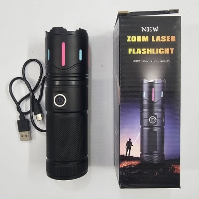 Picture of D5 Aluminium Alloy Super Bright Flashlight Zoom Display Red Light
