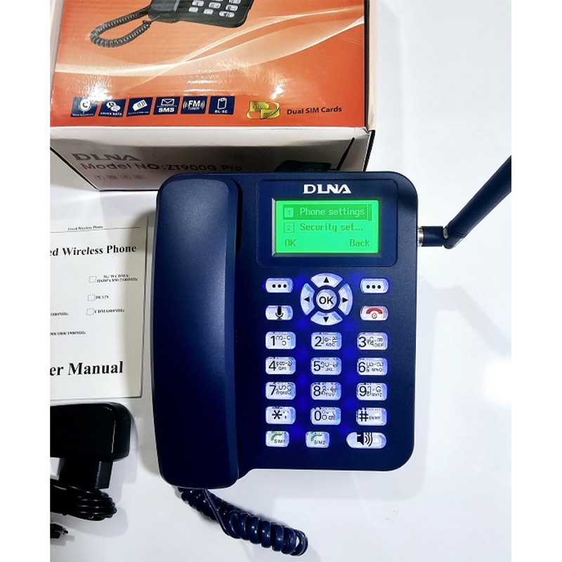 Picture of DLNA ZT900 Pro Land Phone Dual Sim FM Radio Blue