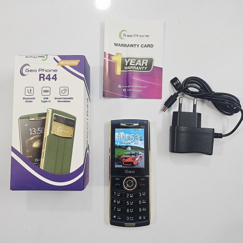 Picture of Geo R44 Leather Degine Dual Sim Phone Blue