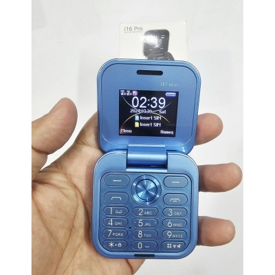 Picture of i17 Mini Folding Phone Dual SIM FM Radio Blue